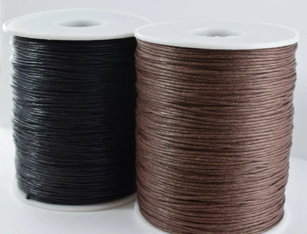 1mm  Waxed Cord, Macrame Cord, Waxed Cotton Thread,  200yards, Matte Wax Cord, Shiny Wax Cord, Black,Brown Wax Cord