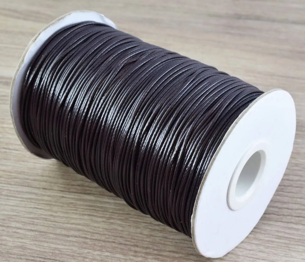 1mm  Waxed Cord, Macrame Cord, Waxed Cotton Thread,  200yards, Matte Wax Cord, Shiny Wax Cord, Black,Brown Wax Cord