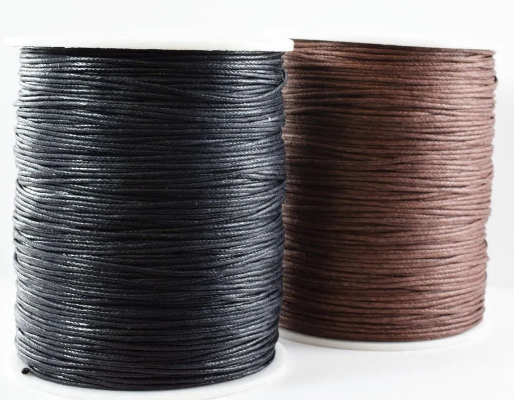 1mm  Waxed Cord, Macrame Cord, Waxed Cotton Thread,  200yards, Matte Wax Cord, Shiny Wax Cord, Black,Brown Wax Cord