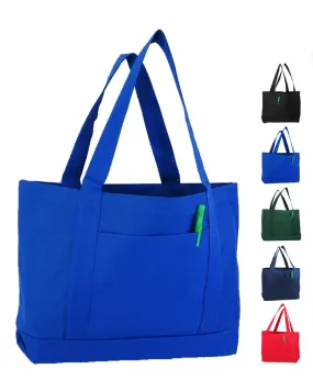 6 ct Sturdy Shopping Tote Bags Solid With PVC Backing - By Bundle