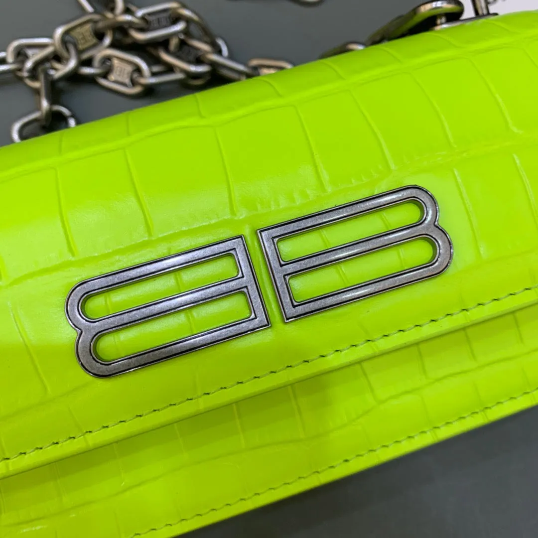 Balen Gossip Small On Chain Shoulder Bag Green Neon, For Women,  Bags 7.4in/19cm