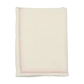 Bee & Dee Ivory Girls Colored Stitching Blanket