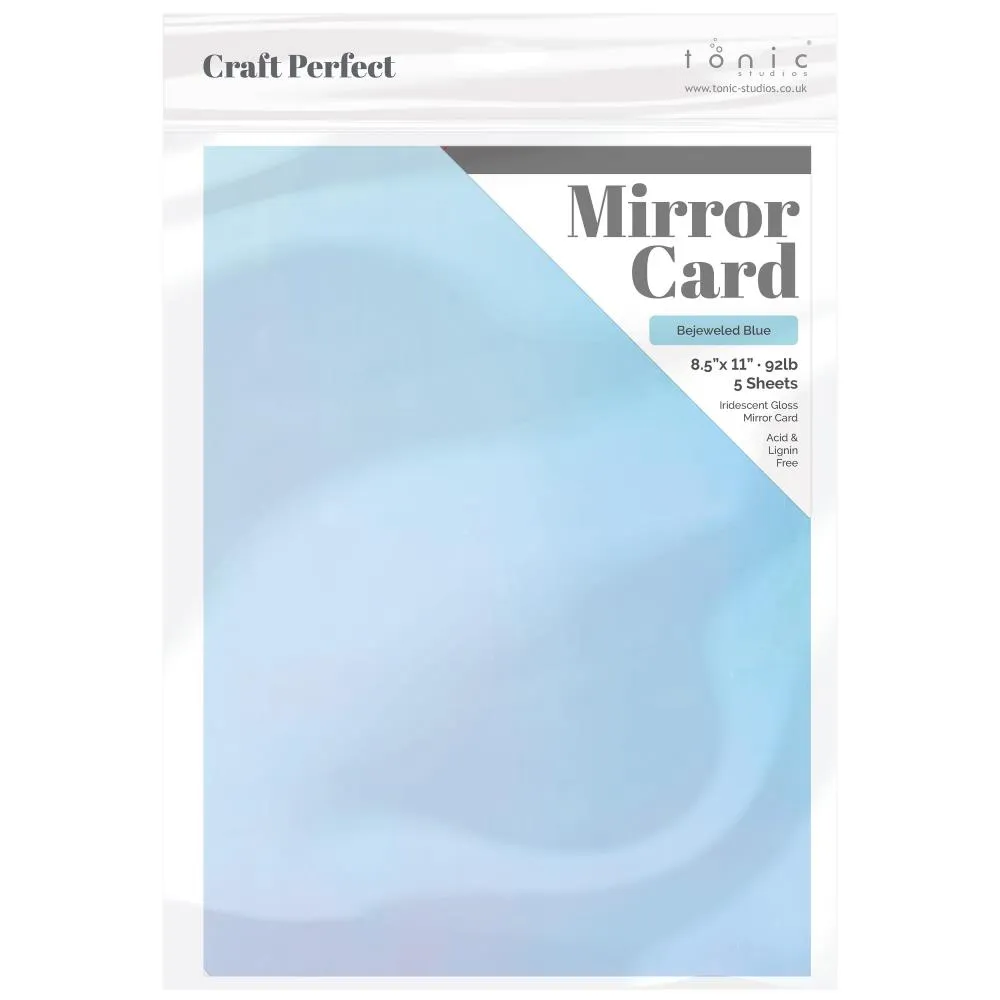 Bejeweled Blue Iridescent Glossy Mirror Cardstock