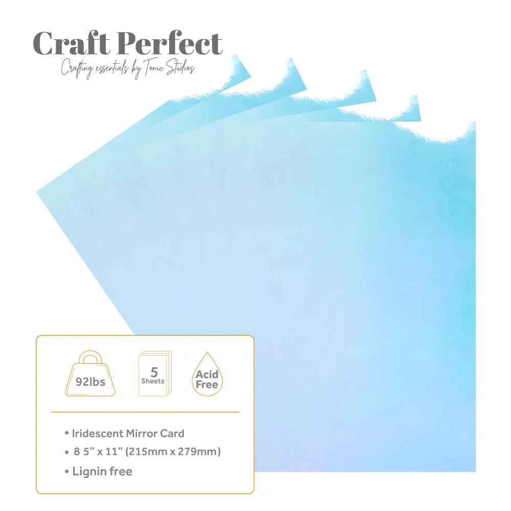 Bejeweled Blue Iridescent Glossy Mirror Cardstock