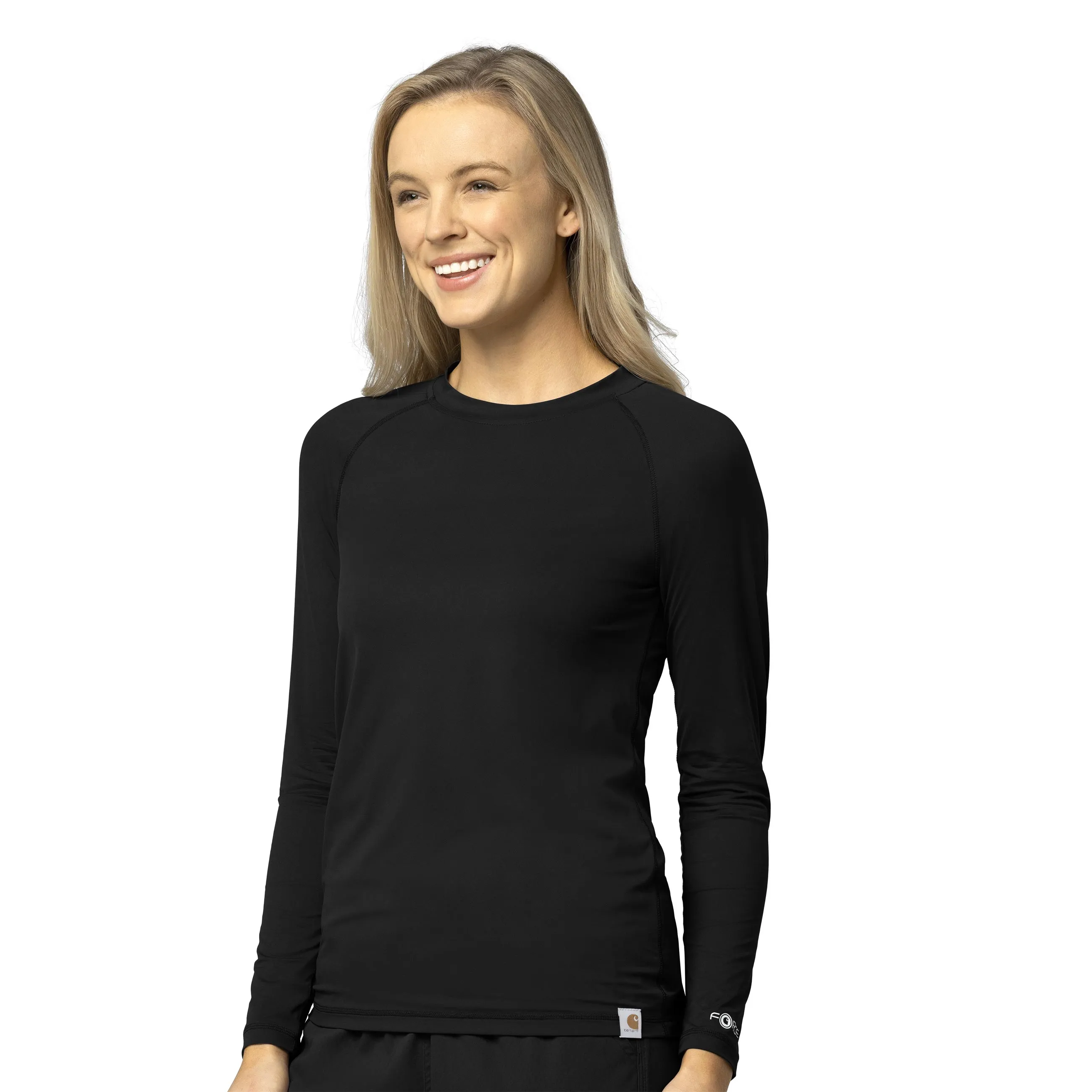 Carhartt Force Sub-Scrubs Women's Performance Long Sleeve Tee - Black