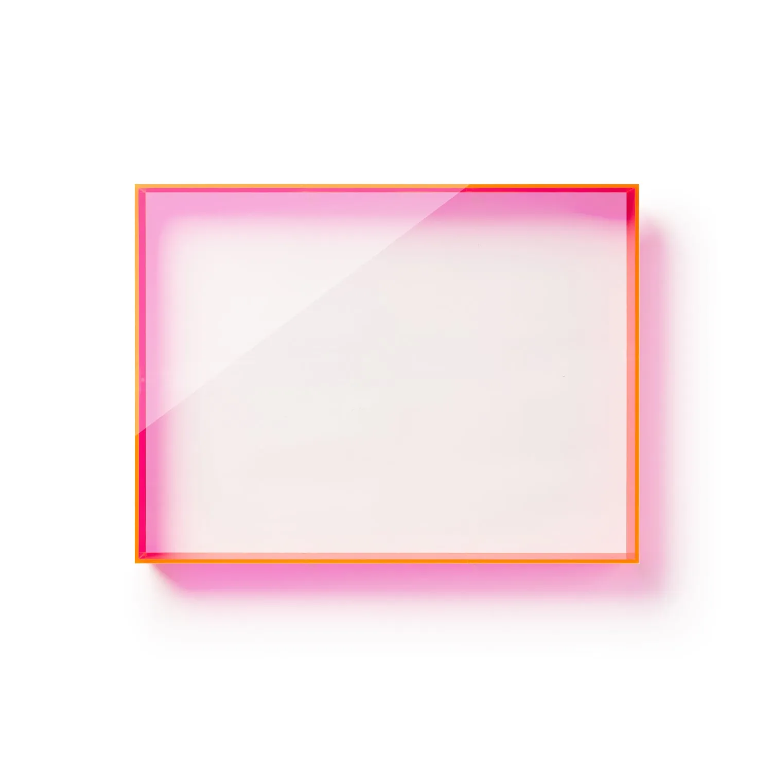 Case Pack of 4 Backless Color Acrylic Shadowboxes 18x24x3" (Neon Pink, Orange, or Sea Glass) | UV Grade