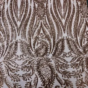 Champagne Gold Nebill Stretch Sequins Lace Fabric