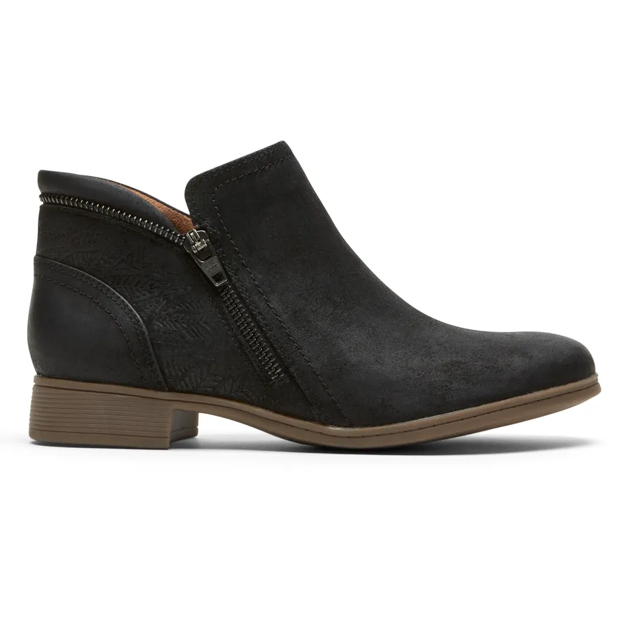 Crosbie Zip-up Bootie in Black Leather CLOSEOUTS