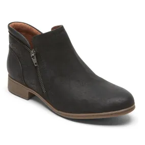 Crosbie Zip-up Bootie in Black Leather CLOSEOUTS