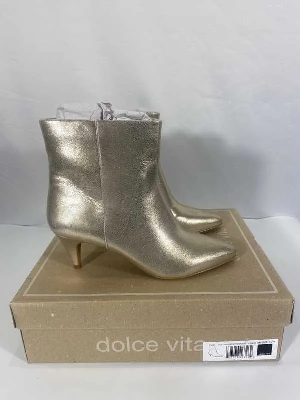 DEE BOOTIES PLATINUM DISTRESSED LEATHER - re:vita