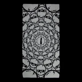 Gray Concentric Skulls Towel