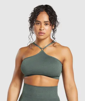 Gymshark Adapt Fleck Seamless Halterneck Bralette- Slate Teal/Cargo Teal