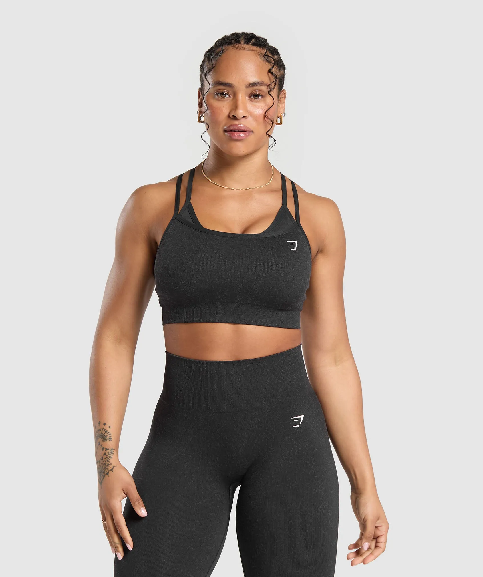 Gymshark Adapt Fleck Seamless Sports Bra - Mineral | Black