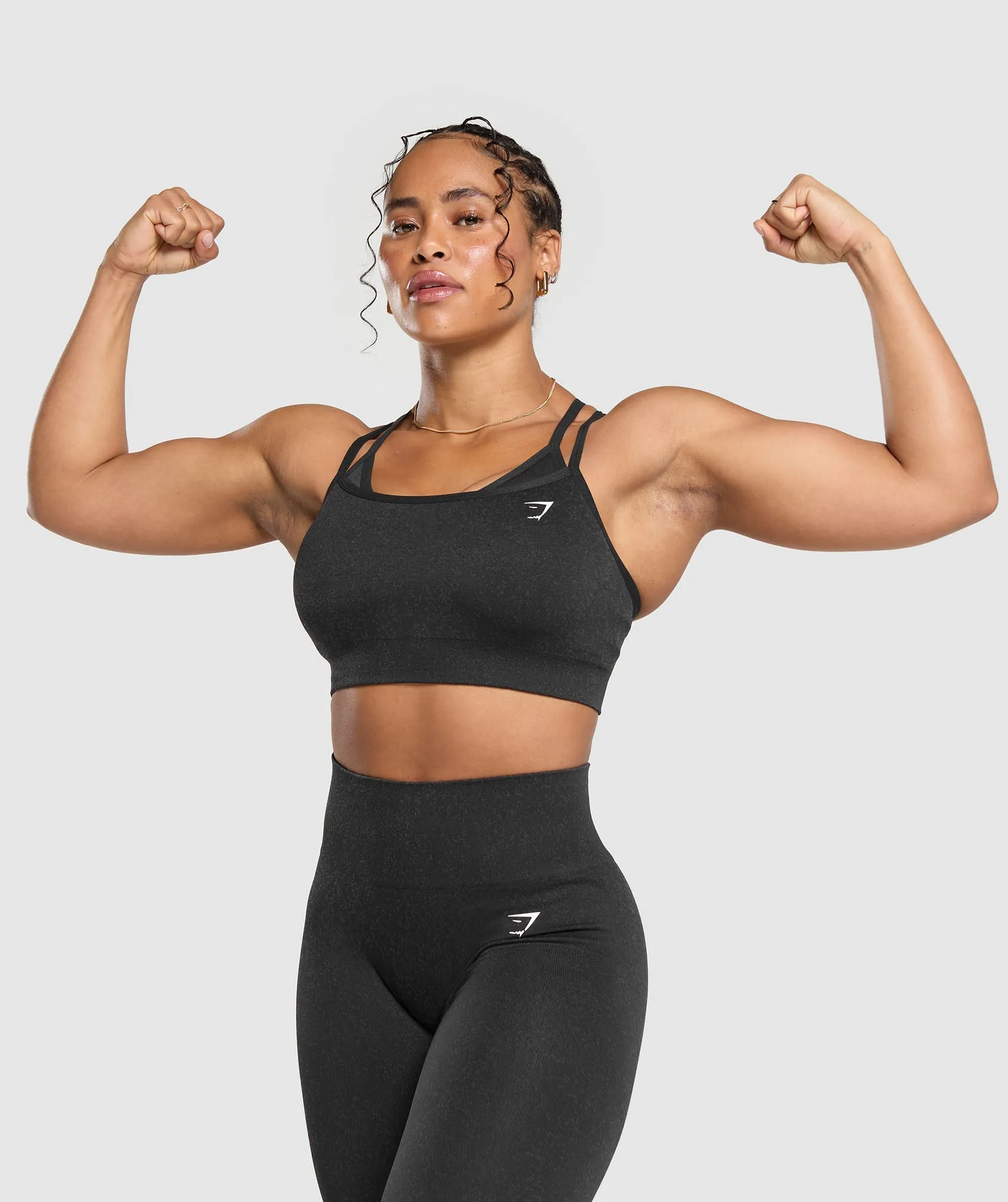 Gymshark Adapt Fleck Seamless Sports Bra - Mineral | Black