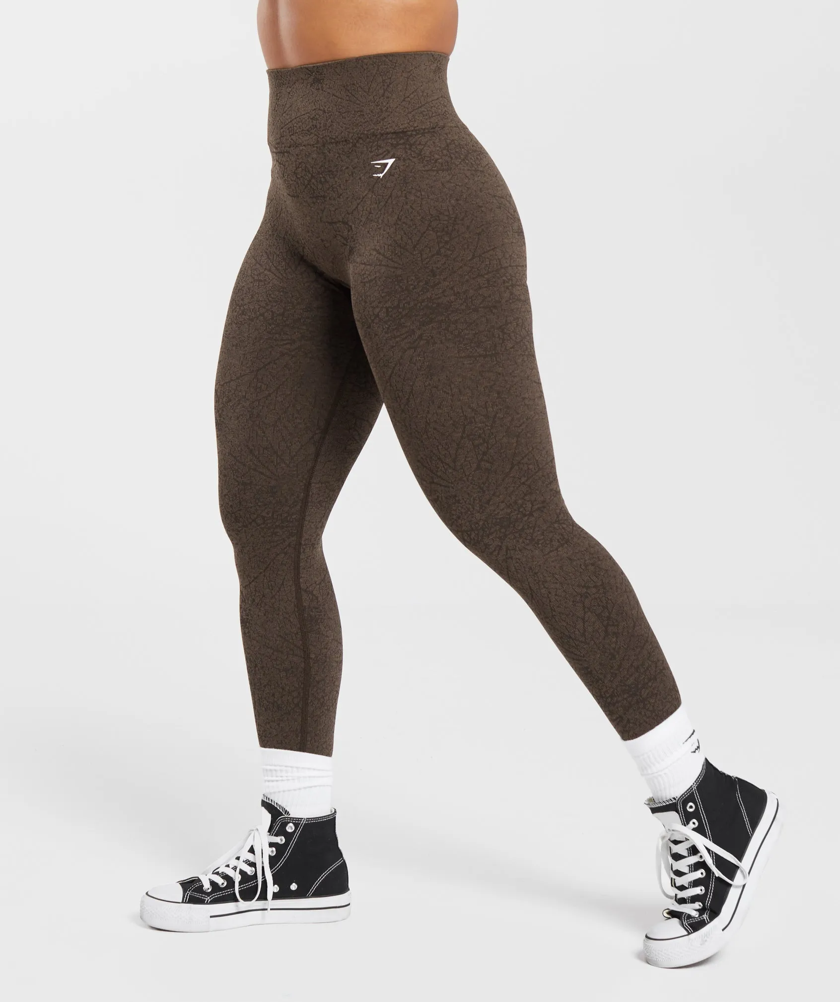 Gymshark Adapt Pattern Seamless Leggings - Woodland Brown/Soul Brown