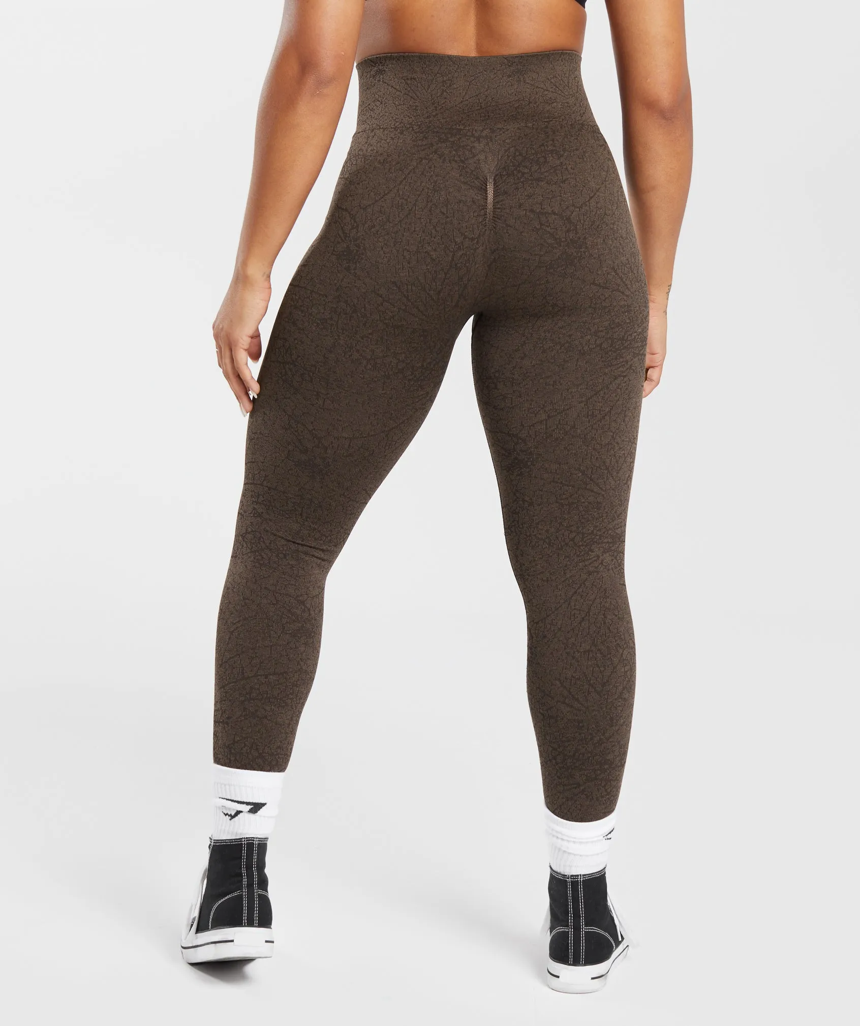 Gymshark Adapt Pattern Seamless Leggings - Woodland Brown/Soul Brown