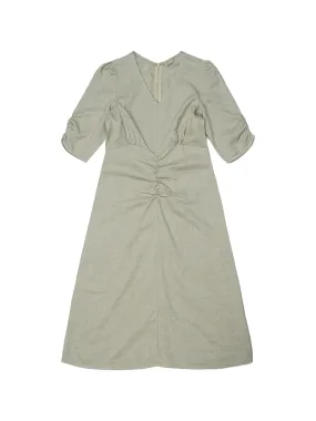 Hemp & Recycled Polyester Shirred Dress