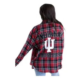 Ladies Indiana Hoosiers Oversized Flannel