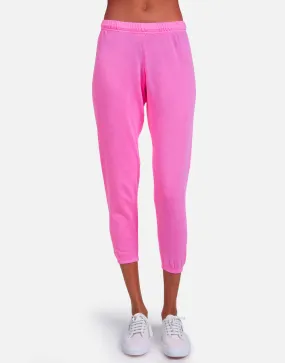 Nate Core Neon Pink Crop Sweatpant