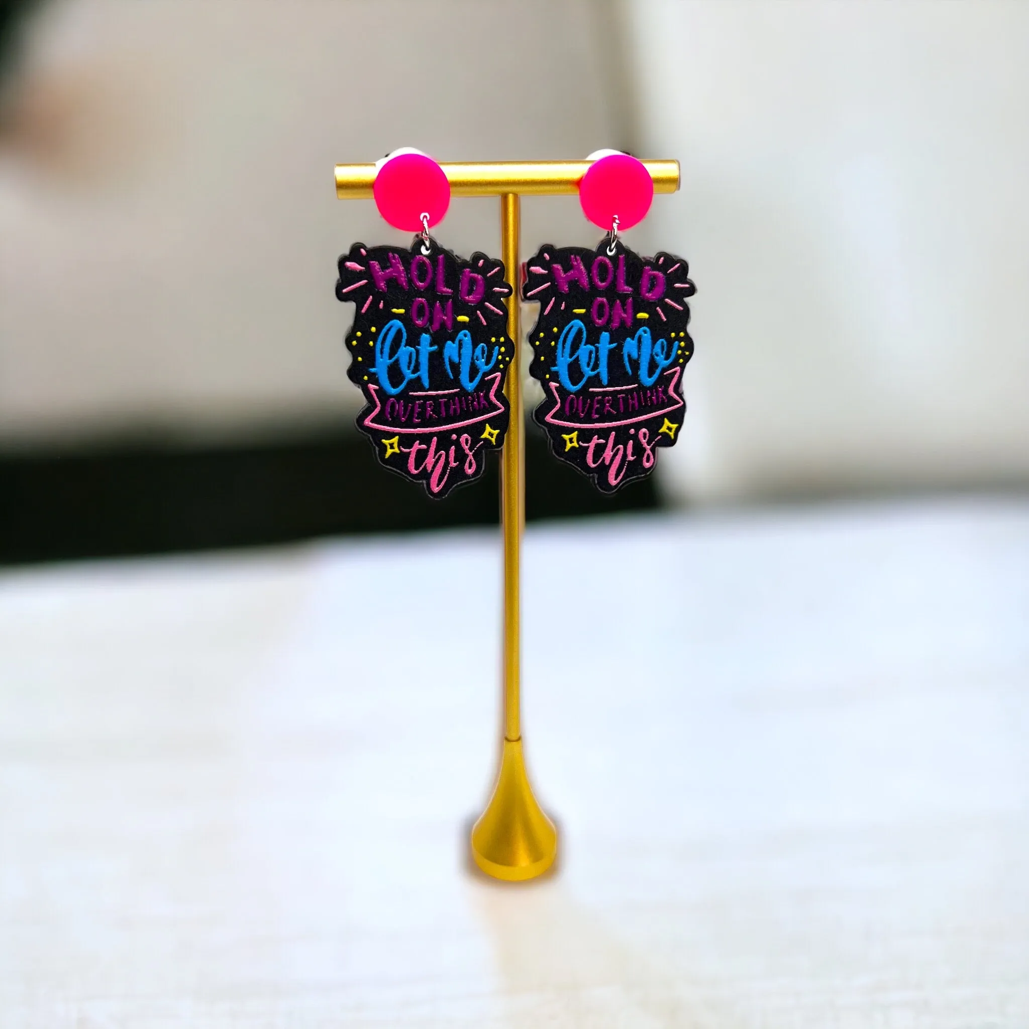 Overthinker Earrings - Teacher Earrings, Hold On Let Me Overthink This