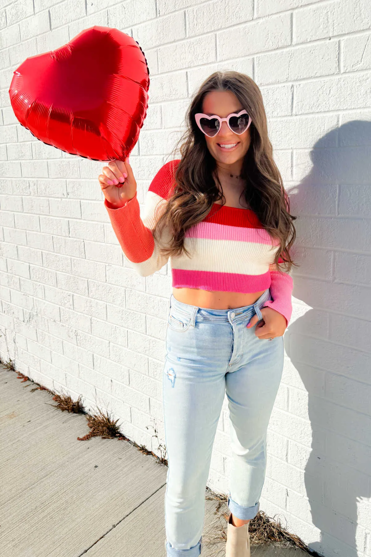 Red Color Block Striped Top - FINAL SALE