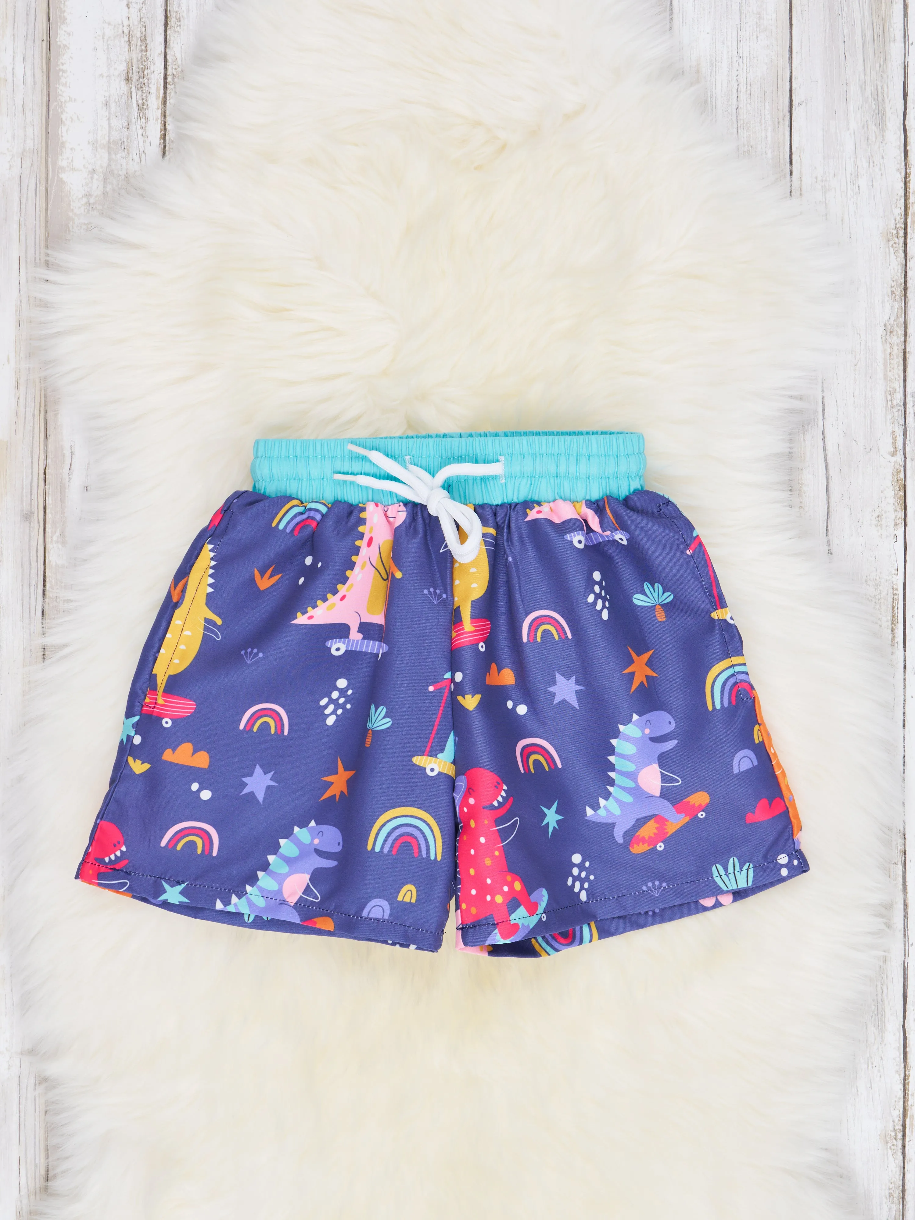 Skateboard Dino Swim Trunks