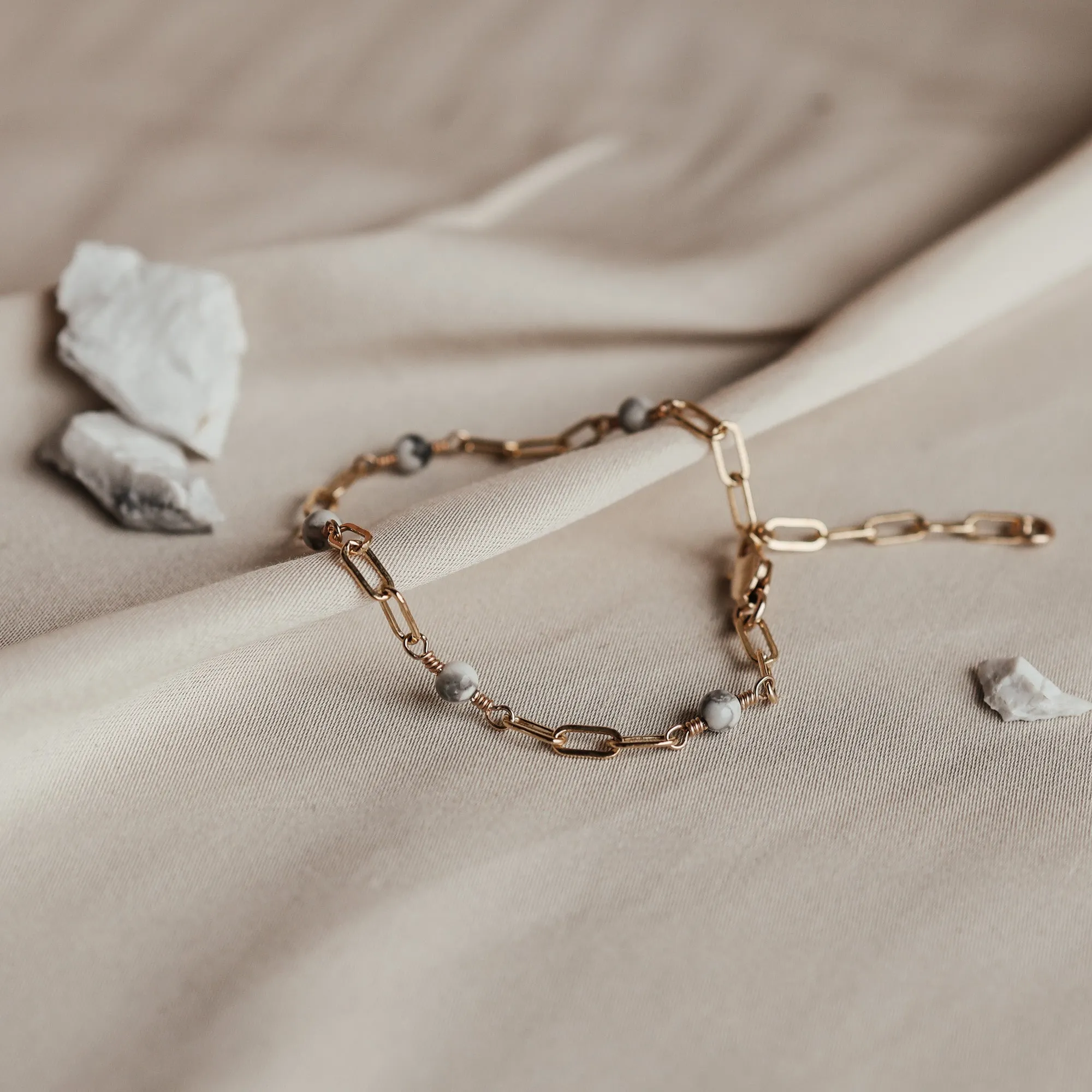 Thalia • Gemstone Adorned Link Bracelet