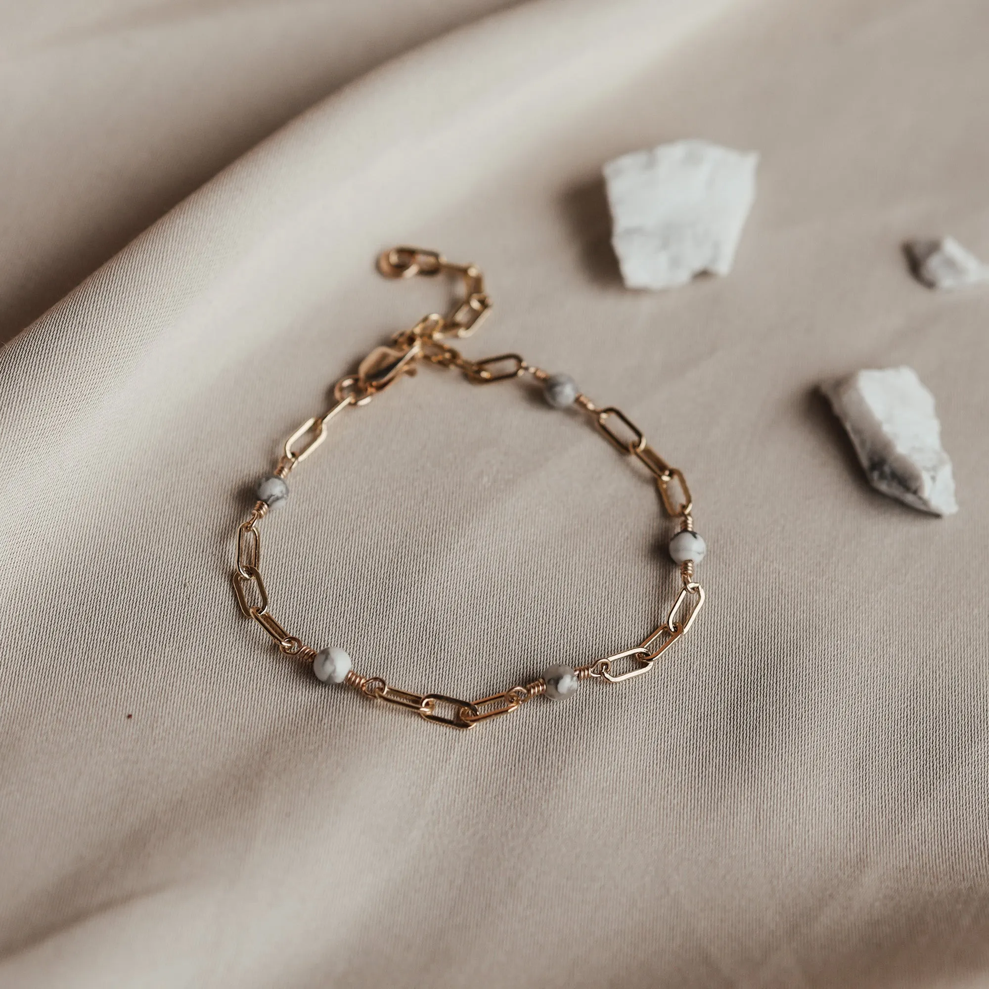 Thalia • Gemstone Adorned Link Bracelet