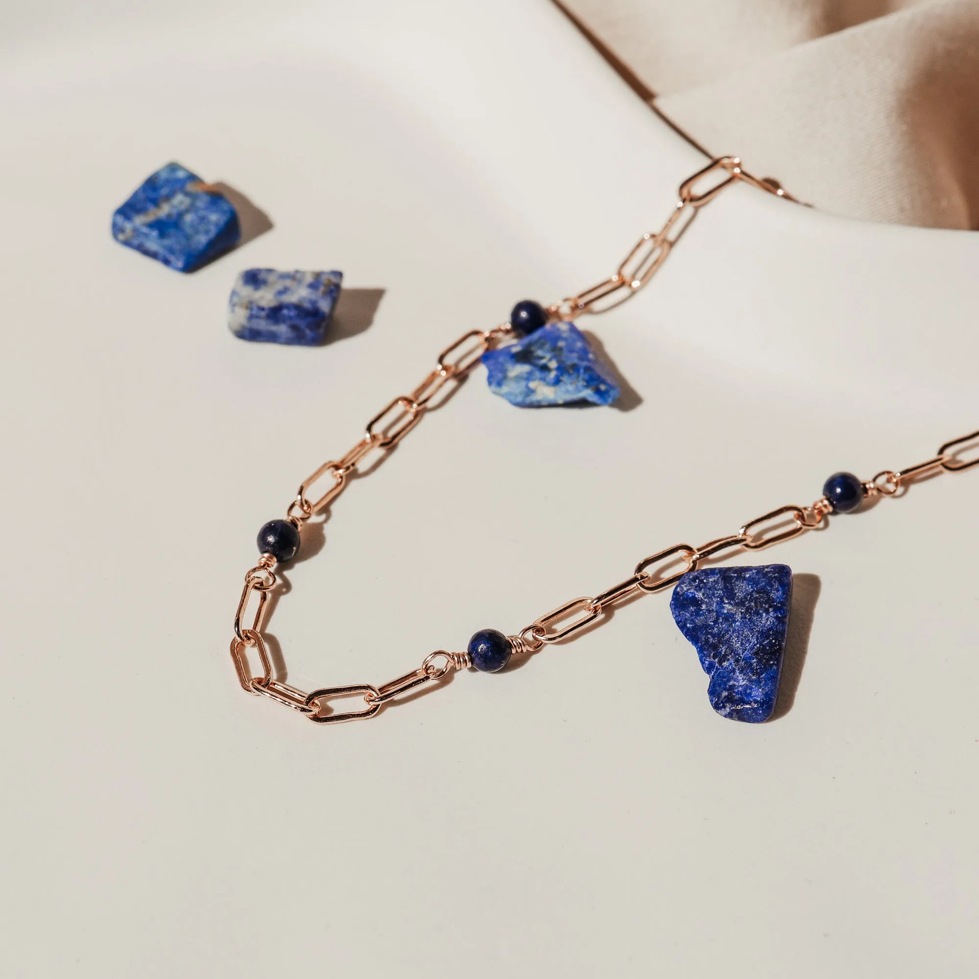 Thalia • Gemstone Adorned Link Necklace