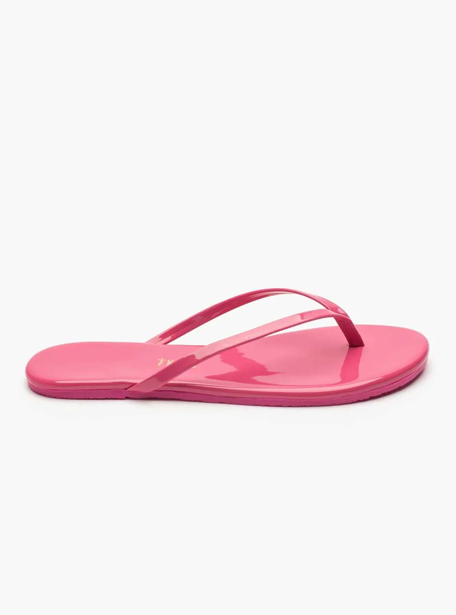 TKEES Women's Lily Patent Flip-Flop Sandals - Hot Pink