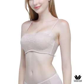 Wacoal Body Bra บราเกาะอกเสริมฟองน้ำ ลายลูกไม้ WB5P19 สีเบจ (BE)