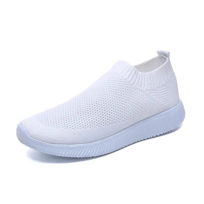 Women White Sneakers Socks Shoes Casual White Sneakers Summer Knitted Vulcanized Shoes Women Trainers Tenis Feminino