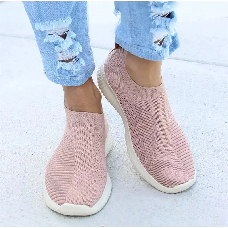 Women White Sneakers Socks Shoes Casual White Sneakers Summer Knitted Vulcanized Shoes Women Trainers Tenis Feminino